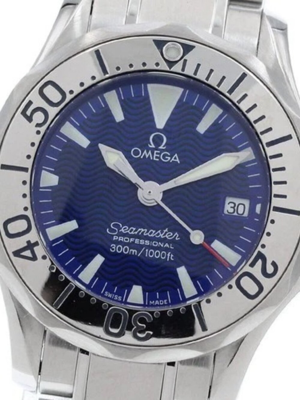OMEGA Seamaster300m 2285.80 Date blue Dial Quartz Ladies Watch_967859